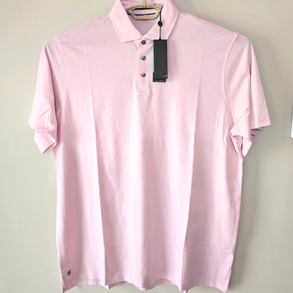 Greyson Mens XXL Polo Shirt Pink Short Sleeve Casual Golf Lightweight Breathable